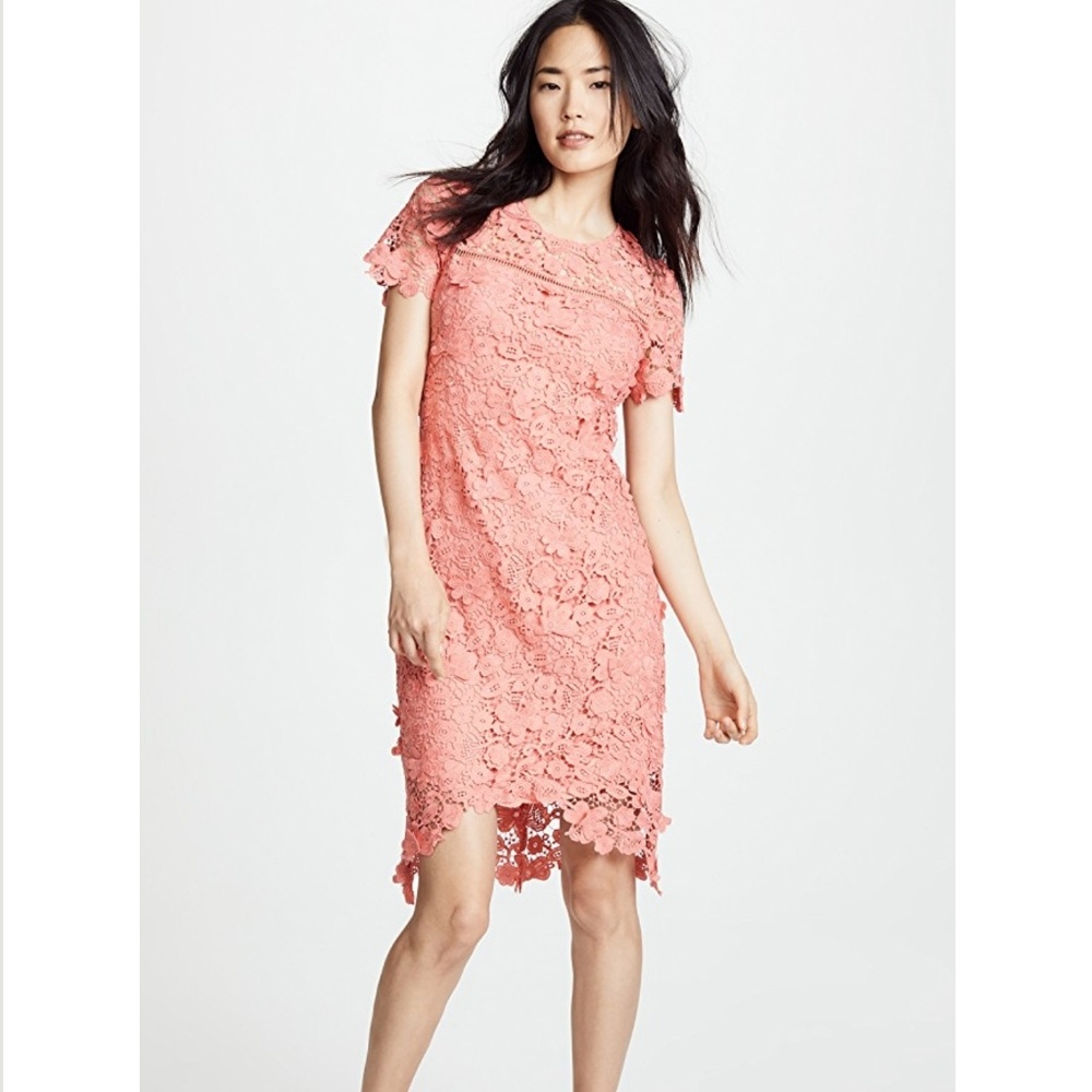 Shoshanna Coral Lace Dress